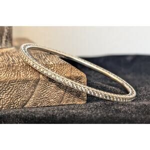 Retired Genuine Pandora Twinkling Forever Sterling Silver 925 Oval Bangle Sz 17